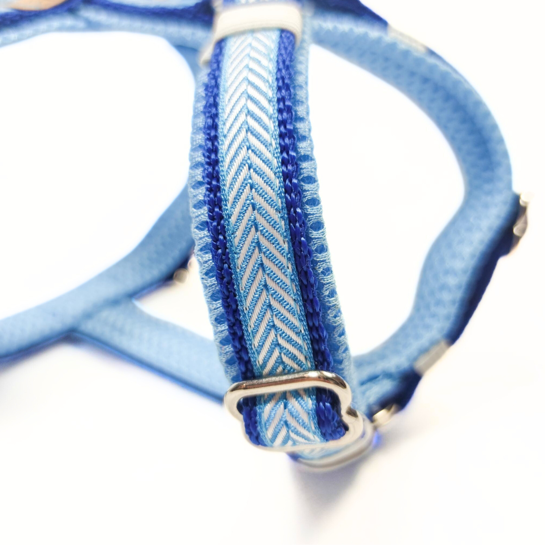 Y-Geschirr Fishgrat blau/weiß