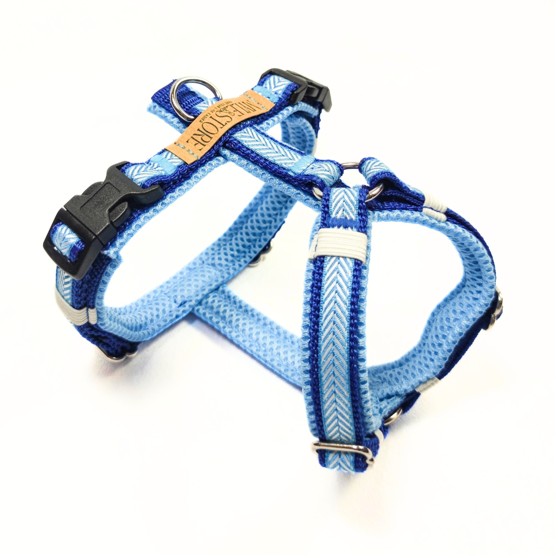 Y-Geschirr Fishgrat blau/weiß