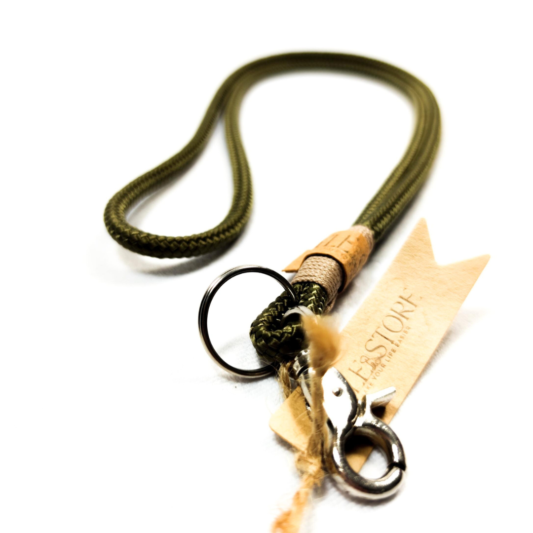 Schlüsselband olive/beige