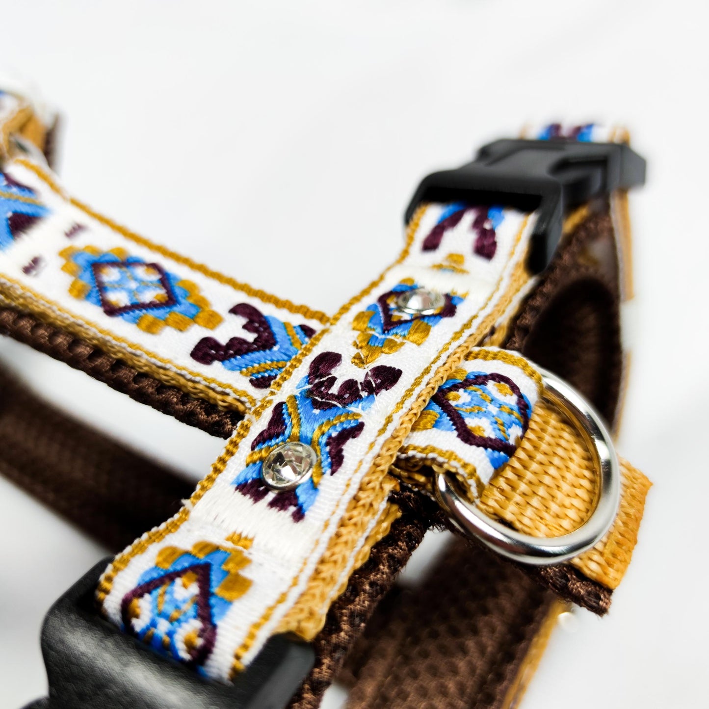 Boho Y-Geschirr caramell,dunkelbraun,weiß