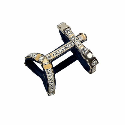 Retro Y-Geschirr beige,dunkelblau