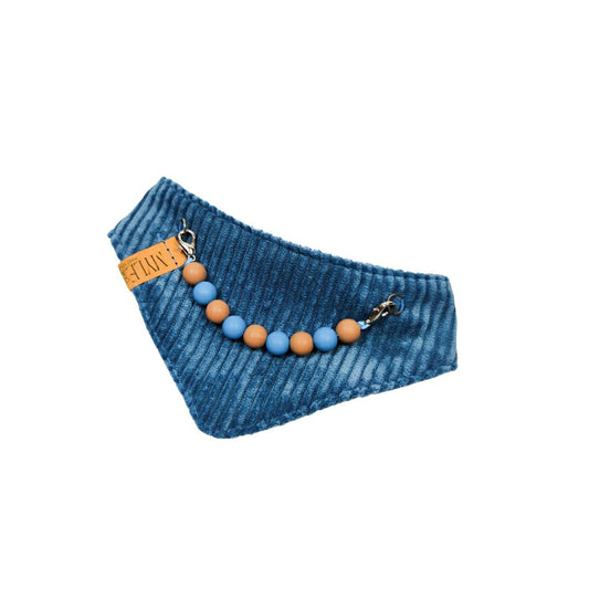 Halstuch Cord rauchblau/braun