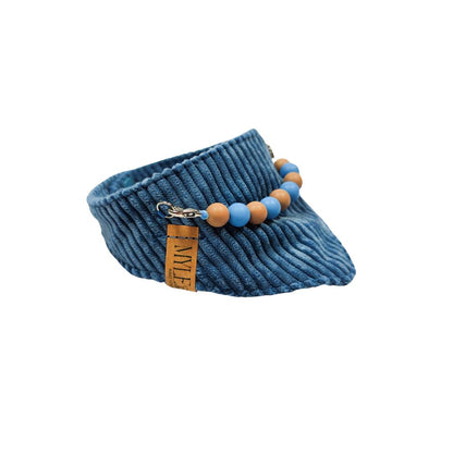 Halstuch Cord rauchblau/braun