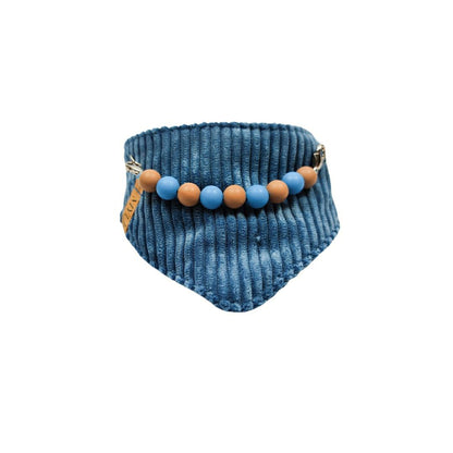 Halstuch Cord rauchblau/braun